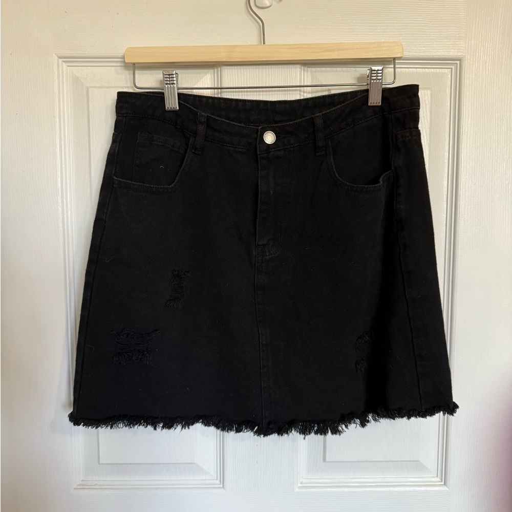 Black Denim Skirt